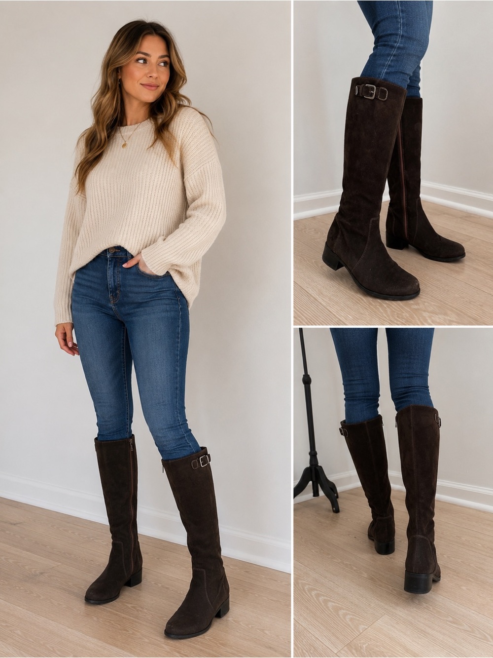 La Canadienne Brown Suede Knee High Boots – Women’s Size 8M